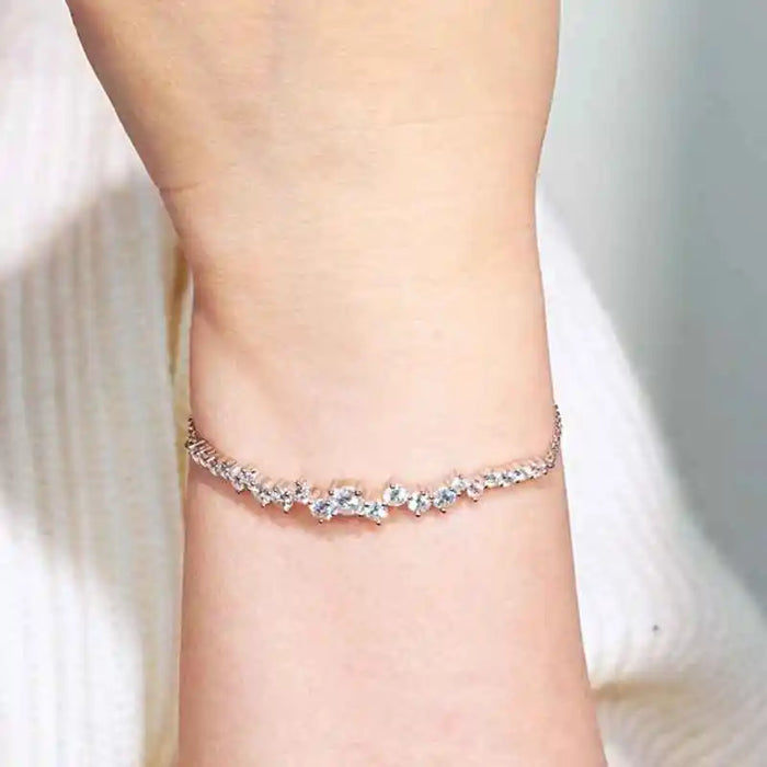 Moissanite Bracelet – Adjustable 925 Sterling Silver Design