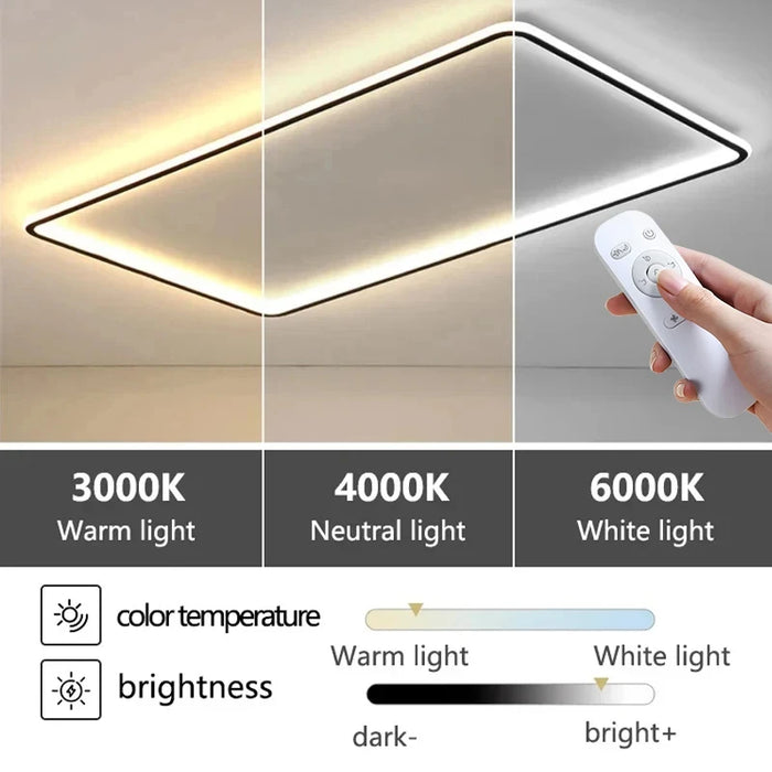 Modern Ultra-Thin LED Ceiling Light – Remote Control, Dimmable, Energy-Saving Lighting Fixture - Samanta Factory