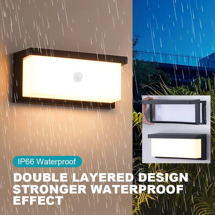 LED Wall Lights – PIR Motion Sensor, Waterproof Outdoor Lamps for Garden & Porch - Samanta Factory