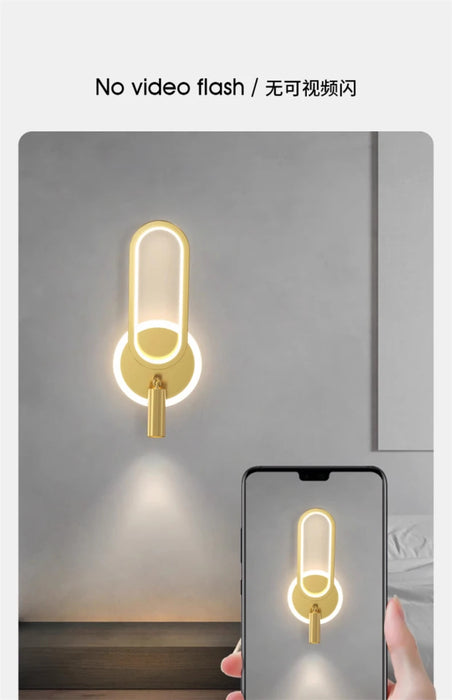 Bedside Lamp Modern Simple Creative Living Room Background Wall Stairwell Wall Lamp Nordic Network Red Corridor Wall Light - Samanta Factory