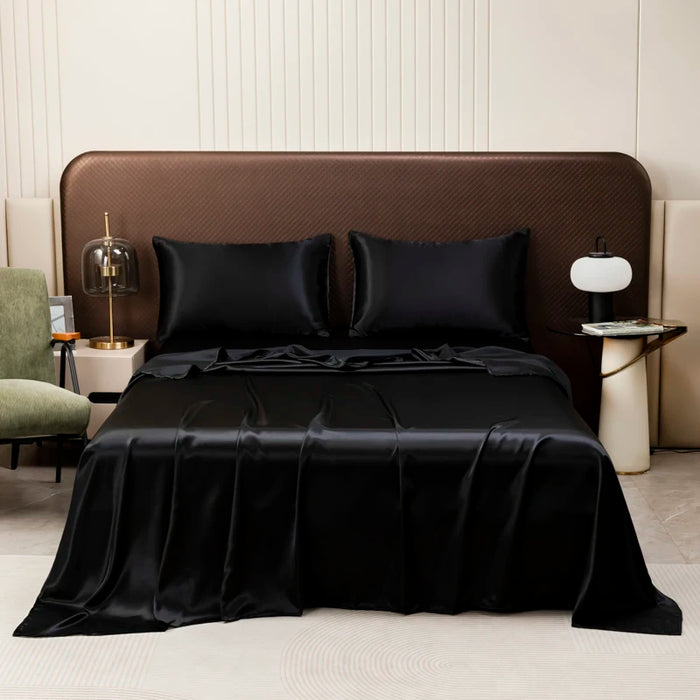KISS NEST Satin Bed Sheet Set – Smooth 200TC Polyester, Twin to King Sizes - Samanta Factory