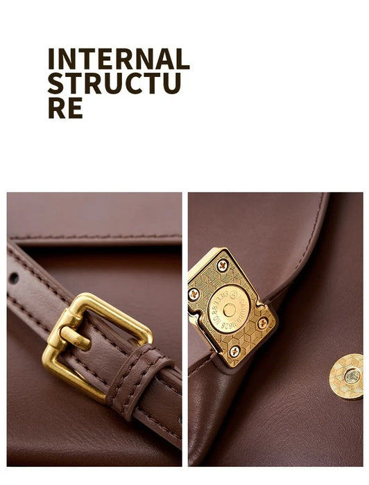 Split Leather Satchel Bag – Moderate Hardness for Women