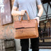 Men’s PU leather business briefcase with zipper closure and laptop compartment
