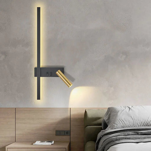 Nordic Modern LED Wall Lamp with Up & Down Lighting – Black and White Design for Living Room, Bedroom, and Bathroom