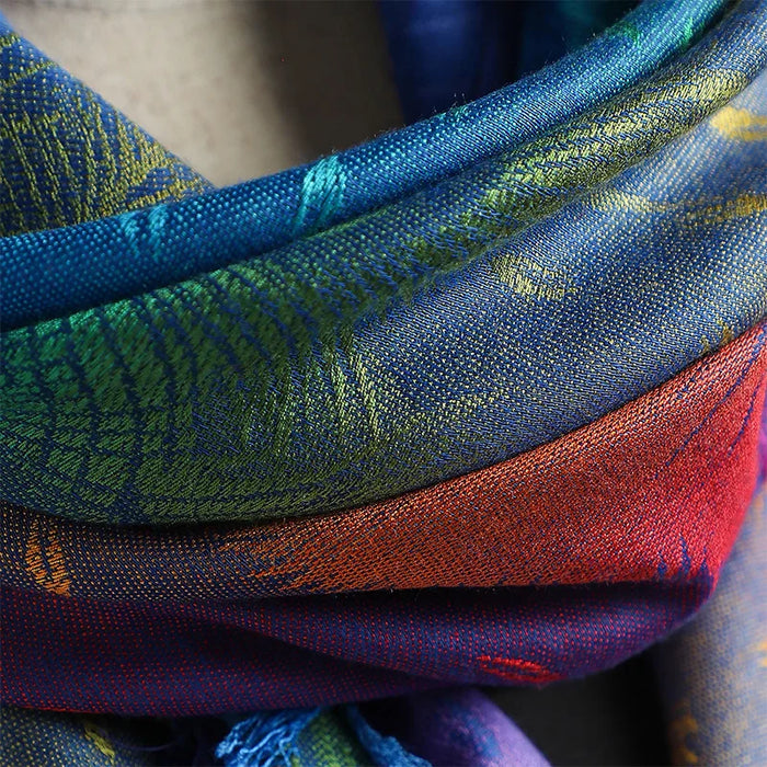 Winter Travel Scarf & Shawl – Oversized Printed Design for Warmth - Samanta Factory