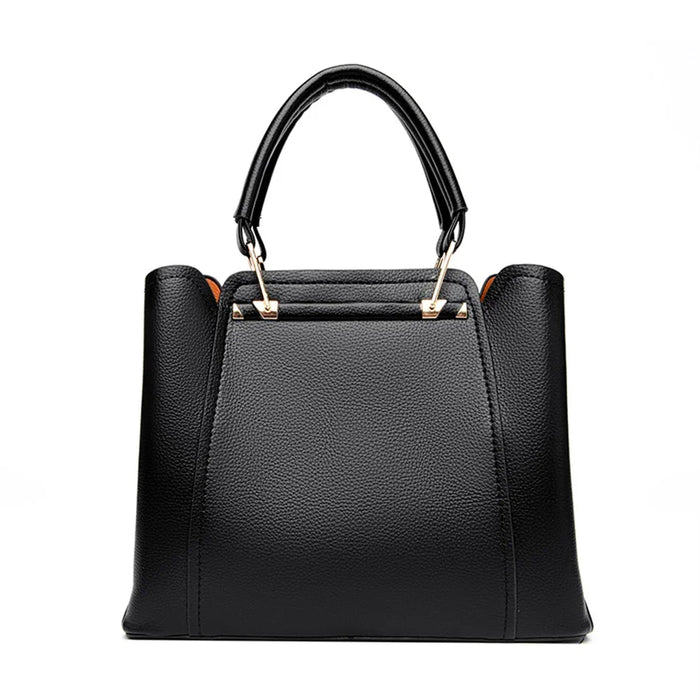 Women’s PU Leather Tote Bag – Fashion Soft Casual Handbag with Zipper Closure - Samanta Factory