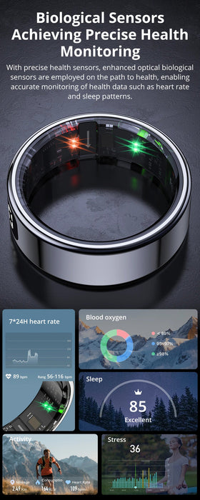 Smart Health Ring – Touchscreen Activity & Wellness Tracker SF