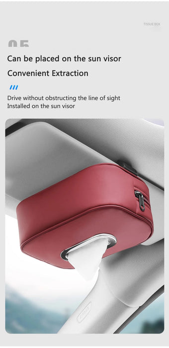 PU Leather Car Tissue Holder – Seat Back & Door Storage