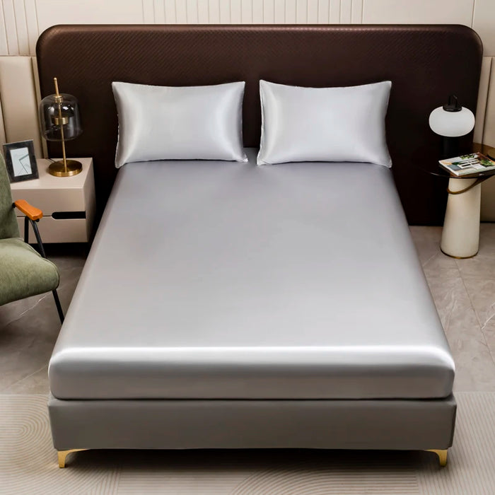 KISS NEST Satin Bed Sheet Set – Smooth 200TC Polyester, Twin to King Sizes - Samanta Factory