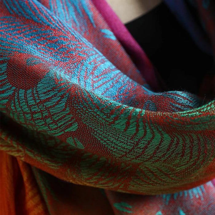 Winter Travel Scarf & Shawl – Oversized Printed Design for Warmth - Samanta Factory