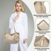 Genuine Leather Shoulder Bag – Elegant Casual Tote with Beading & Sequins for Women - Samanta Factory