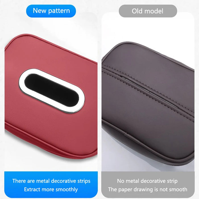 PU Leather Car Tissue Holder – Seat Back & Door Storage