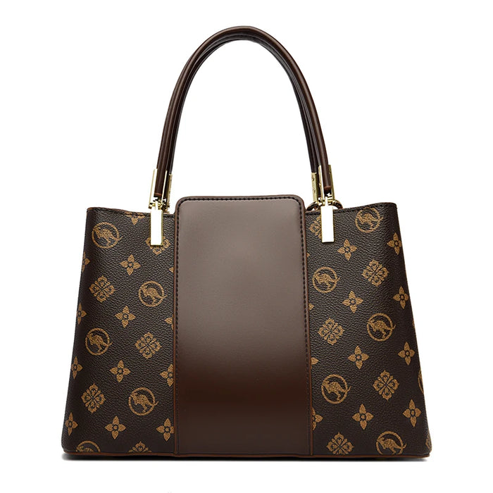 Luxury Fashion Print Handbag – Large Capacity Soft Leather Shoulder & Crossbody Bag for Women - Samanta Factory