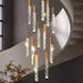 "Modern pendant light with luminous acrylic shade and brushed aluminum finish – sleek LED hanging lamp for kitchen, dining room, or living space"

