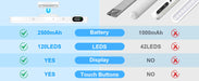 Rechargeable LED Night Light Bar – 3 Color Modes, Touch & Remote Control, Magnetic USB Desk Lamp - Samanta Factory