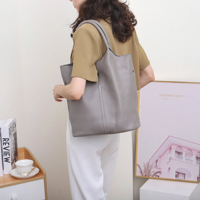Bucket Bag – Soft Versatile Leather Shoulder Handbag for Women - Samanta Factory