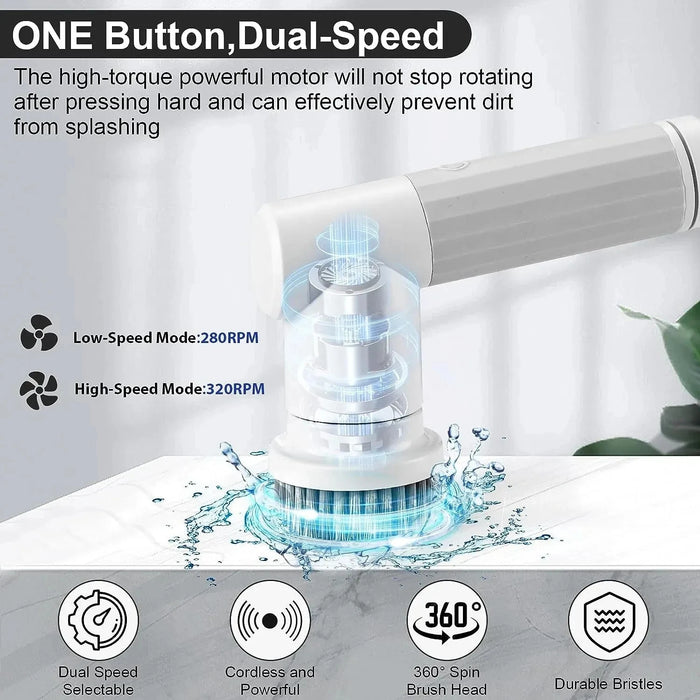Electric Cleaning Brush – Rechargeable Scrubber with 180-Minute Runtime