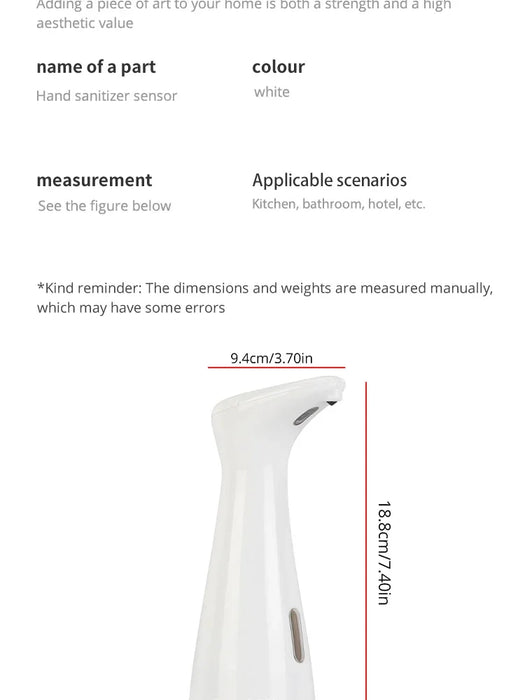Automatic Soap Dispenser – Touchless Sensor with 0.2s Fast Dispense & Waterproof Non-Slip Base