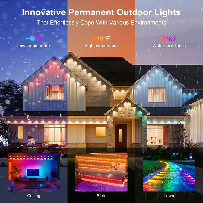 Outdoor LED String Lights – Multi-Color App & Remote Control