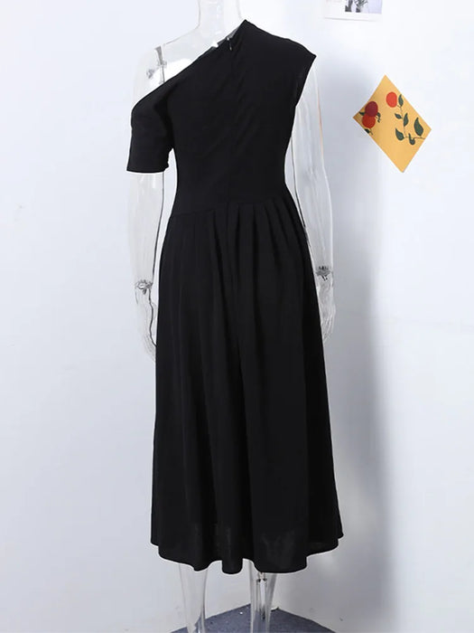 Maxi Dress – Pleated Patchwork Elegance - Samanta Factory