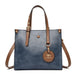 Women’s Leather Handbag – Vintage Casual Tote with Zipper & Hasp Closure - Samanta Factory