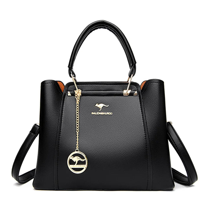 Women’s PU Leather Tote Bag – Fashion Soft Casual Handbag with Zipper Closure - Samanta Factory