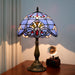  12-Inch Tiffany Style Table Lamp with Hand-Cut Stained Glass – Vintage Decorative Light for Living Room