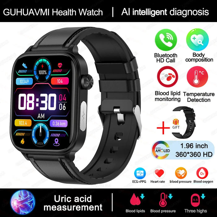 ECG Health Smartwatch – AMOLED Display & AI Voice Calling SF