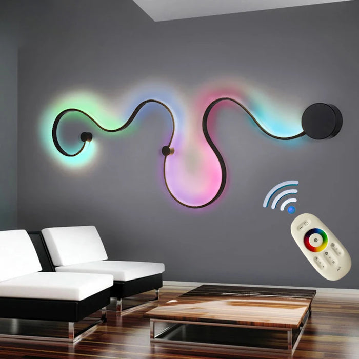 LED Wall Lamp – Modern Dimmable Up & Down Sconce with Remote - Samanta Factory
