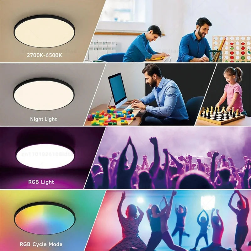 Smart RGB Ceiling Light – WiFi APP Control with Dimmable LED | Samanta ...