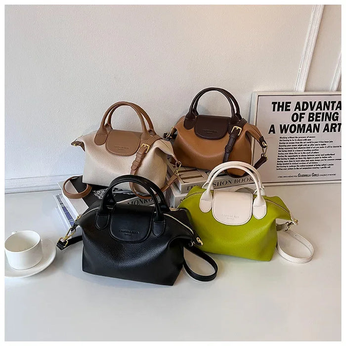 Compact Unisex Barrel-Shaped Crossbody Bag with Modern Flap Design - Samanta Factory