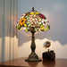 Tiffany Style Table Lamp – Handcrafted Stained Glass with Vintage Metal Base - Samanta Factory