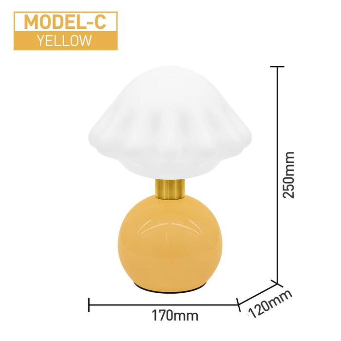 Modern LED Table Lamp – Dimmable Frosted Glass Shade - Samanta Factory