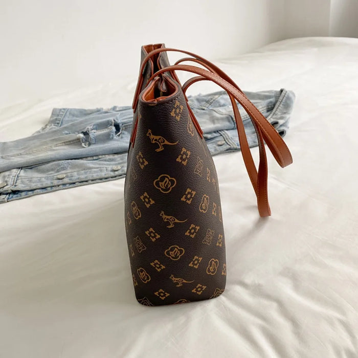 Luxurious Women’s Leather Shoulder Bag – Stylish Microfiber Synthetic Leather Casual Tote - Samanta Factory