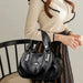 Women’s Tote Bag – Sequined Letter Design & Soft Leather Shoulder Handbag - Samanta Factory