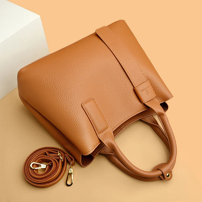 Women’s PU Leather Business Handbag – Saffiano Tote with Adjustable Shoulder Strap