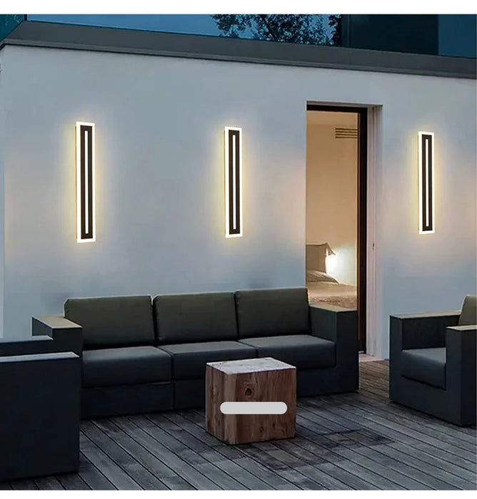Outdoor LED Wall Light – Waterproof IP65 Long Strip Sconce for Porch & Courtyard