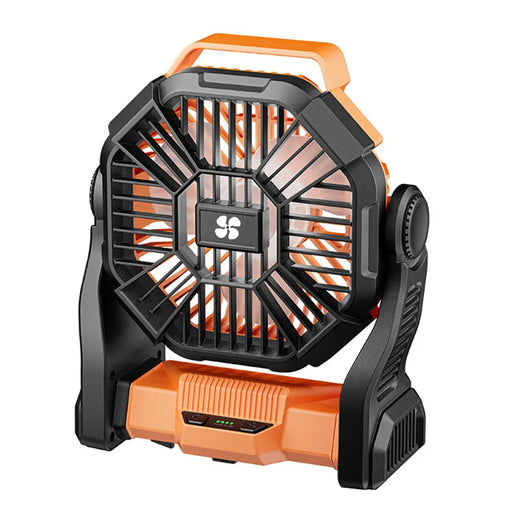 Portable Camping Fan with 10000mAh Battery, LED Light, and Adjustable Speed for Outdoor Use