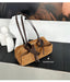 Women's Genuine Cowhide Leather Tote Bag – Large Capacity Suede Velvet Shoulder Handbag SF