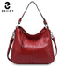 Genuine Leather Shoulder Bag – Soft, Versatile Hobo with Ruched Design - Samanta Factory