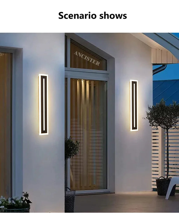 Outdoor LED Wall Light – Waterproof IP65 Long Strip Sconce for Porch & Courtyard