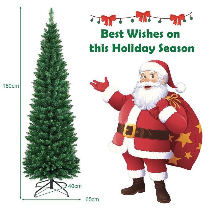 Slim Artificial Christmas Tree – Space-Saving Pencil Shape