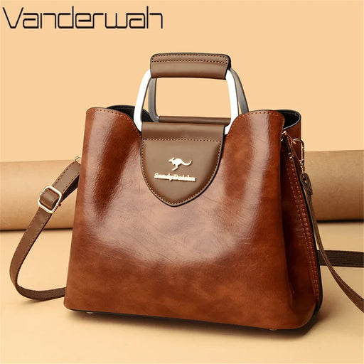 Women’s luxury leather tote bag – high-quality microfiber designer shoulder and crossbody handbag with zipper closure

