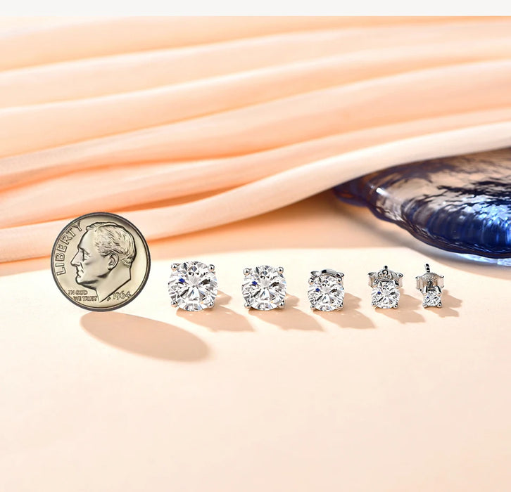 Moissanite Stud Earrings – 2ct D-Color Round Cut