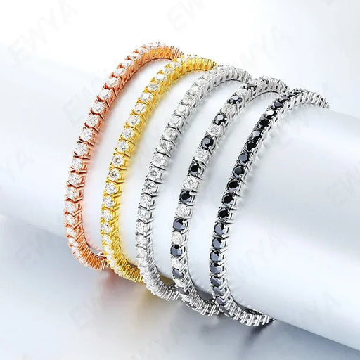 Moissanite Tennis Bracelet 925 Silver 18K Gold - Samanta Factory