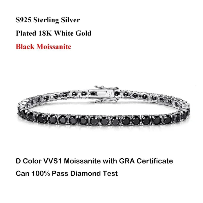 EWYA D Color Moissanite Tennis Bracelet 925 Silver 18K Gold - Samanta Factory