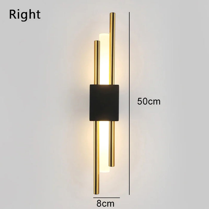 Contemporary Black & Gold LED Wall Lamp – Up & Down Light for Modern Interiors - Samanta Factory