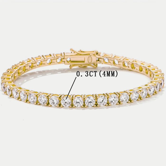 Moissanite Vintage Bracelet – 925 Sterling Silver Unisex Jewelry - Samanta Factory