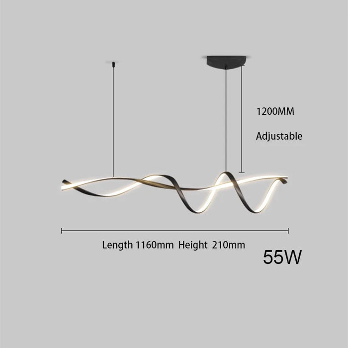 Modern LED Pendant Light – NEO Gleam Black Aluminum Chandelier with Remote Control - Samanta Factory