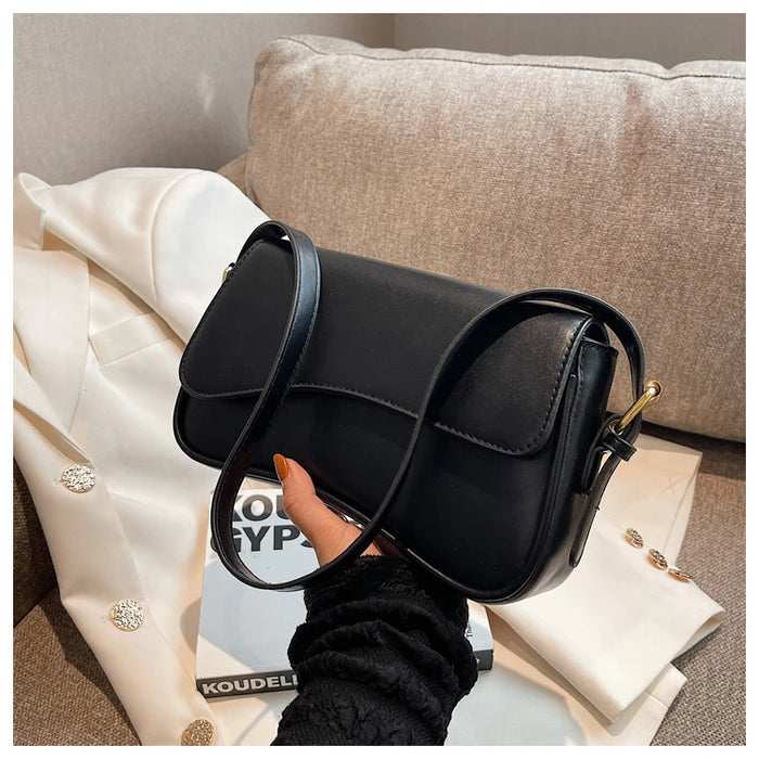 Women’s PU Saddle Bag – Stylish Hasp Closure & Interior Zipper Pocket - Samanta Factory
